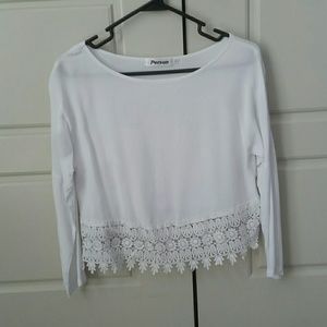 White lace trim top